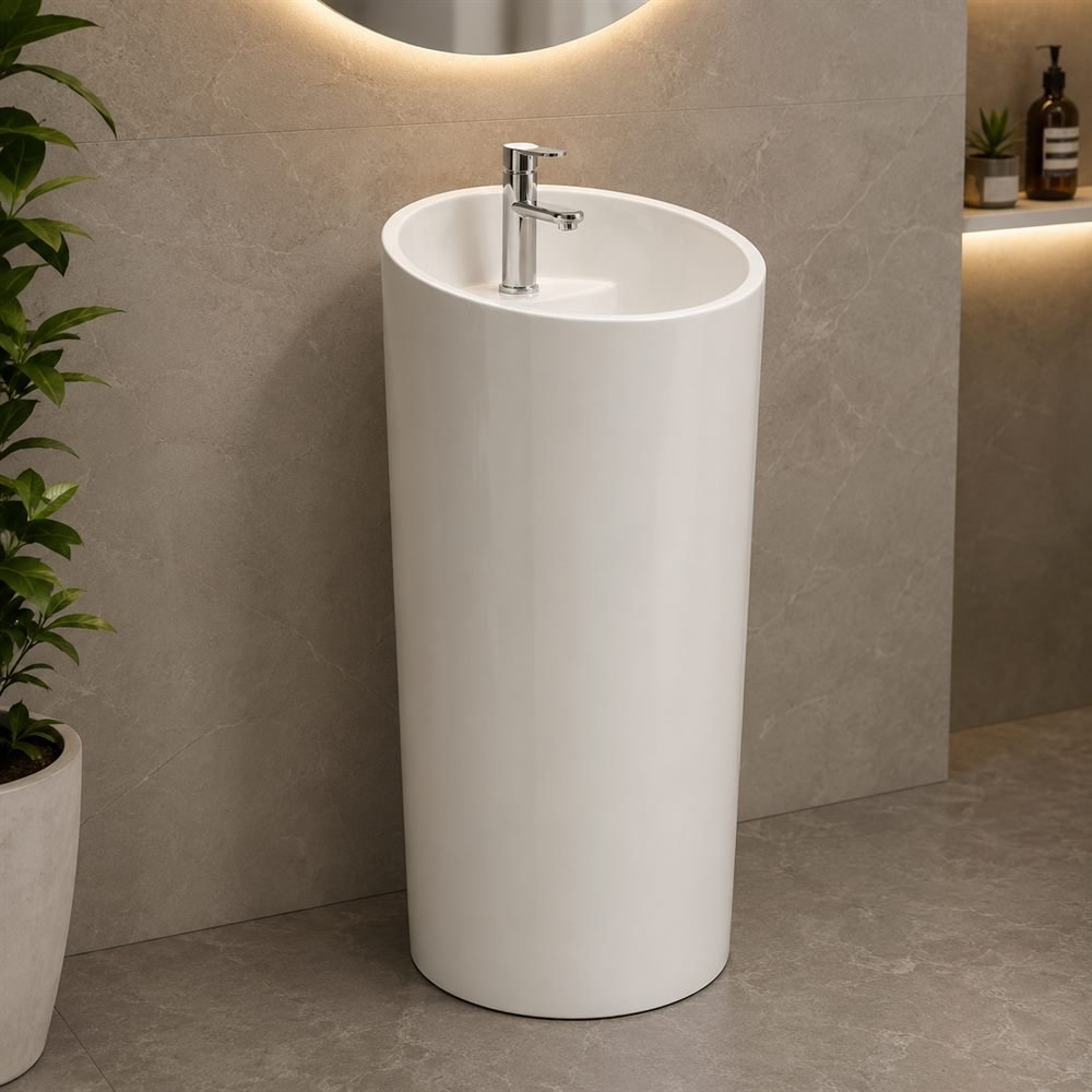 BathX one piece ceramic basin for modern bathrooms