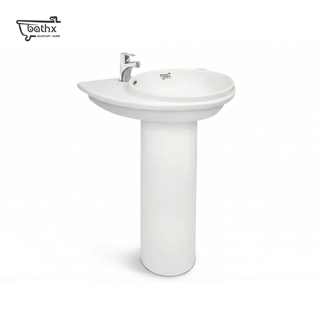 Dove Basin Pedestal | Modern Pedestal Basin by Bathx Sanitaryware