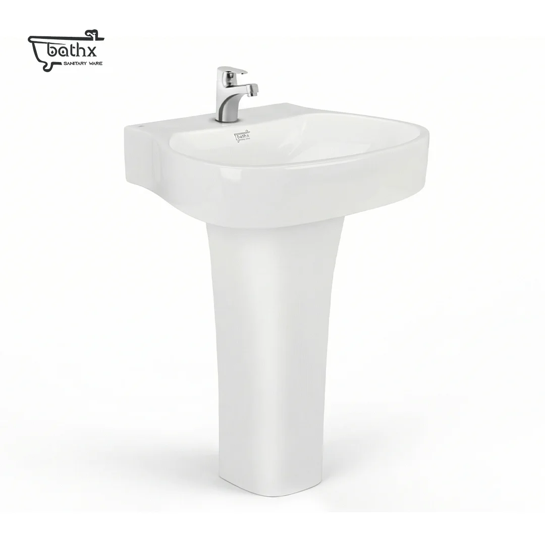 Alpha Basin Pedestal | Contemporary Pedestal Basin by Bathx Sanitaryware