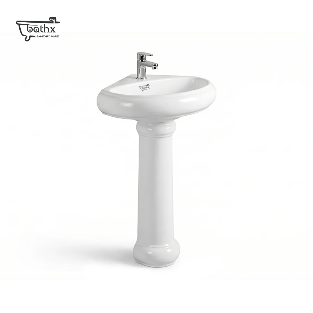 Lady Corner Basin Pedestal by Bathx Sanitaryware