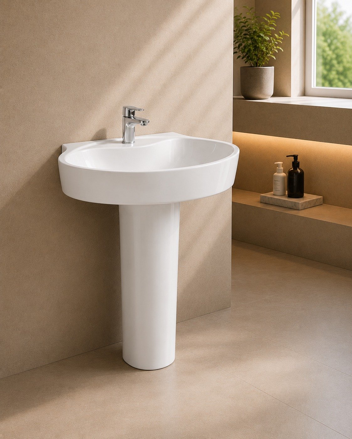 BathX pedestal basin for modern bathrooms